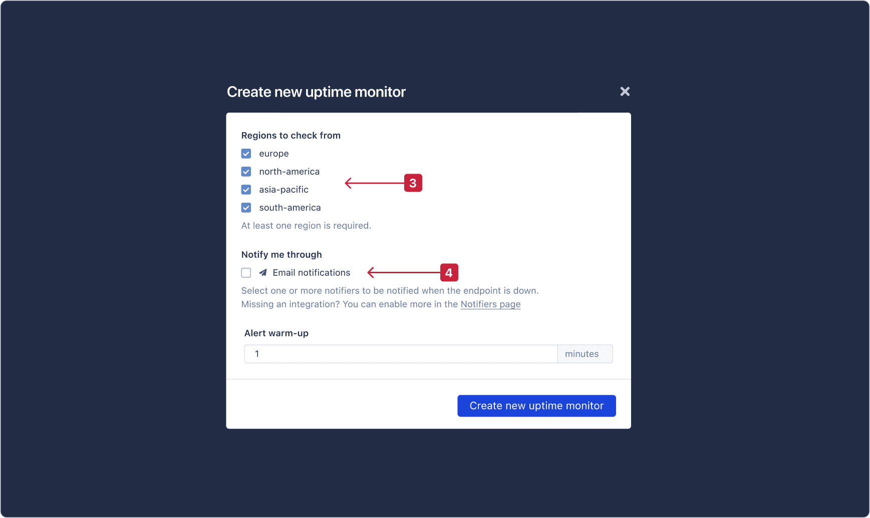 Create uptime monitor - two