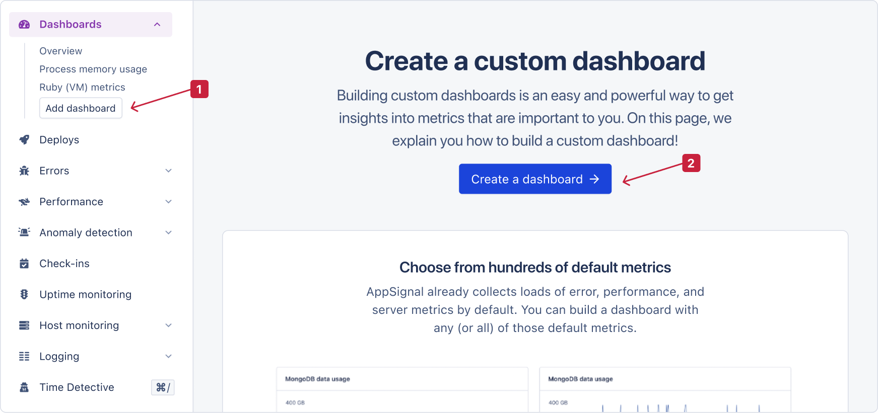 Create new dashboard