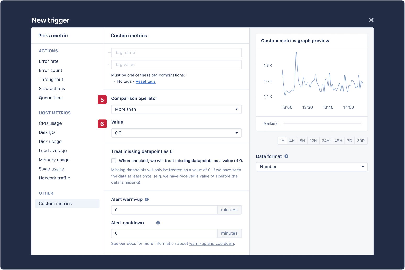 Setting up notification for a custom metric - 3