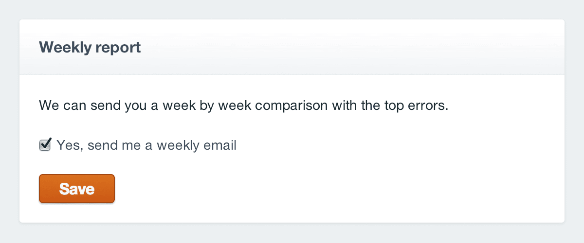 Weekly email report
