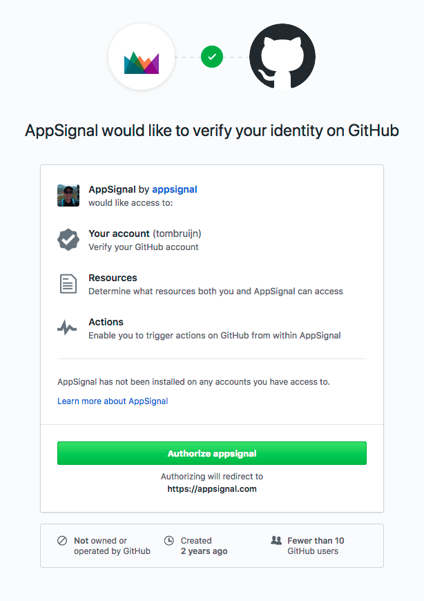 GitHub OAuth screenshot