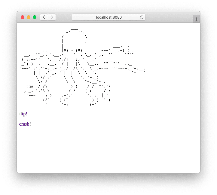 A screenshot of our Elixir HTTP server running Plug.Octopus.