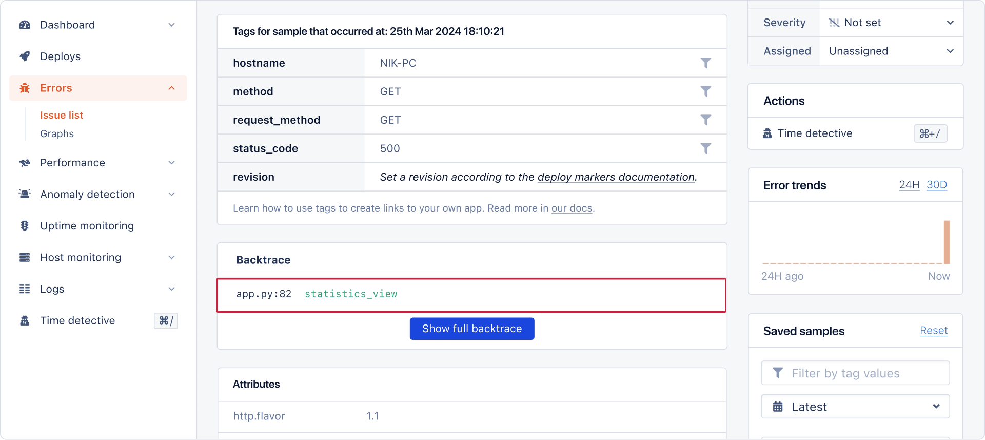 AppSignal ZeroDivisionError Sample