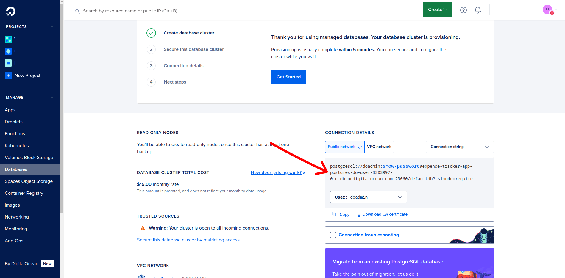 Finalize database creation